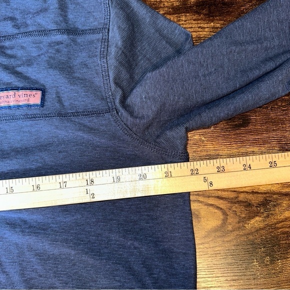 Vineyard Vines Shirt Mens Medium Blue Edgartown Shep Polo Pima Cotton Ribbed - Picture 4 of 11